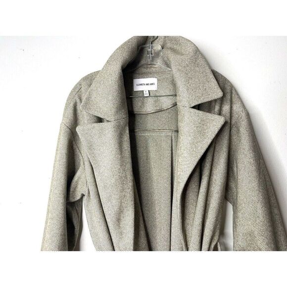 Elizabeth & James Women Belted Pea Coat XL  Brown Corpcore Formal Professional - Picture 3 of 15